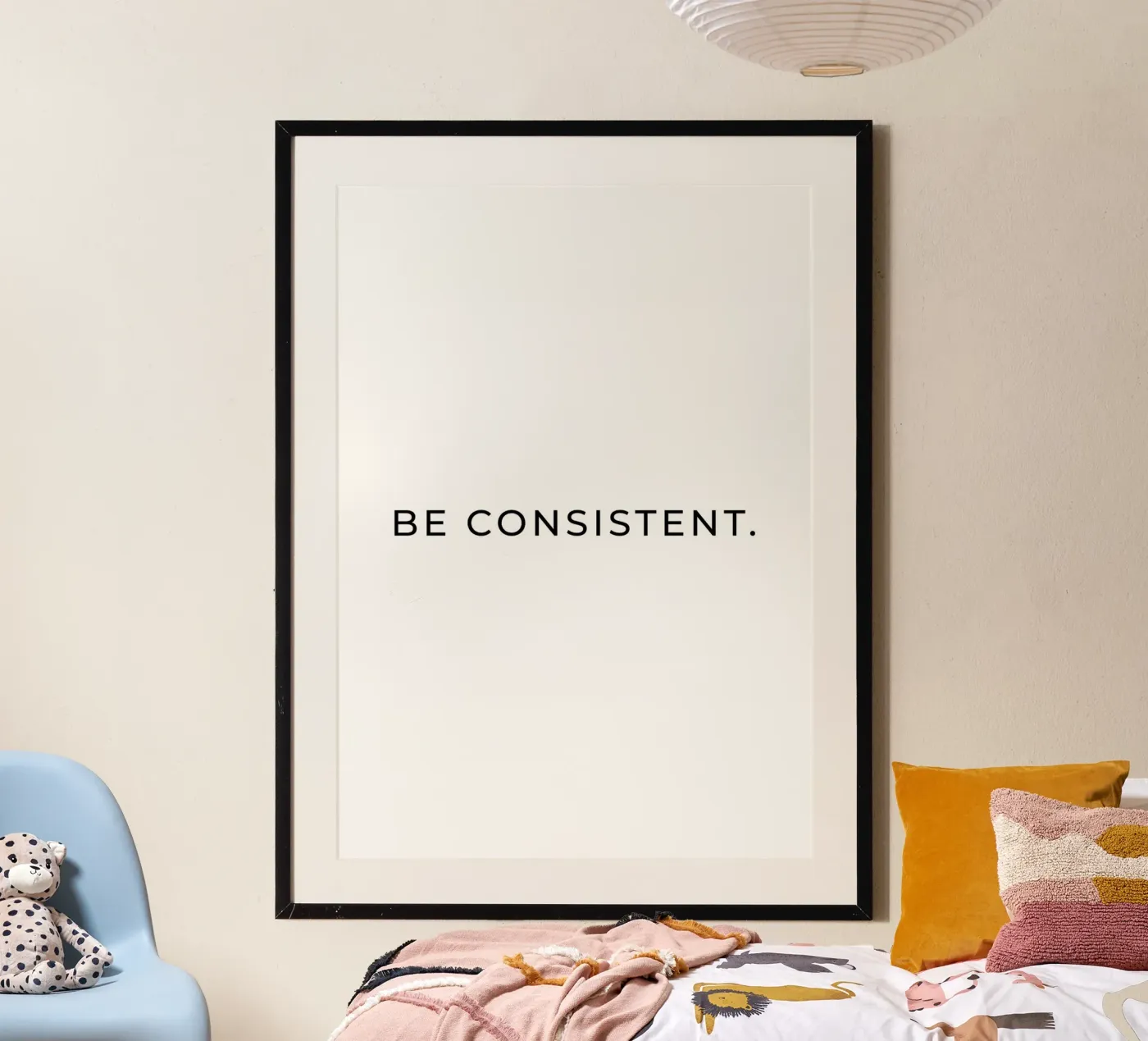 Wees consistent citaat poster van Paigaam Studio