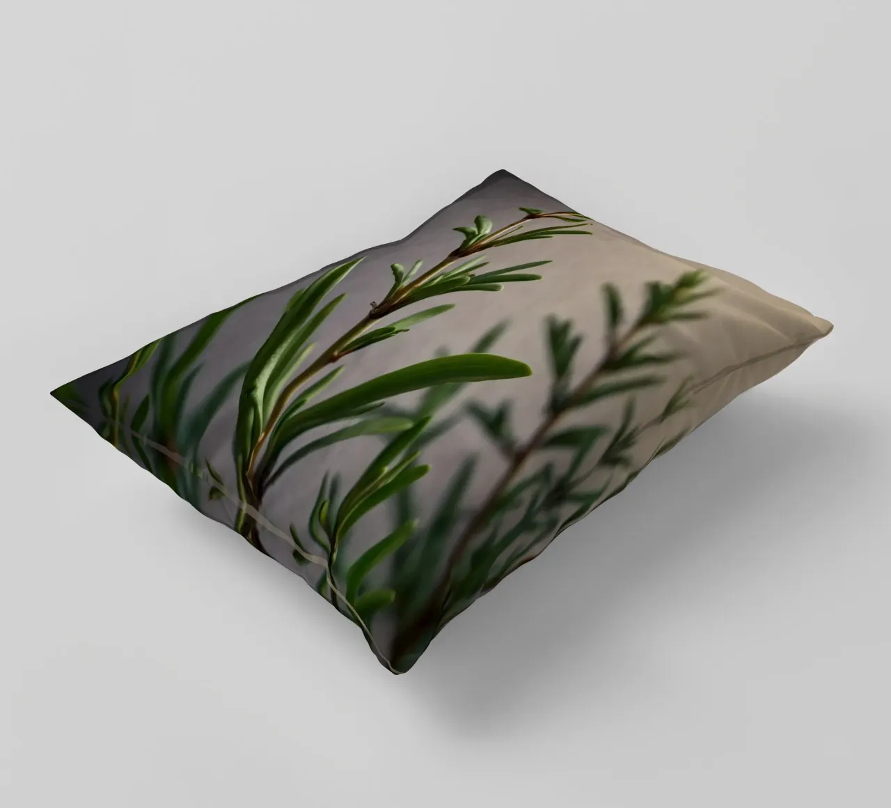 I rami verdi delle piante si protendono verso l'alto, mostrando foglie vivaci. cuscino da DesignDoodle