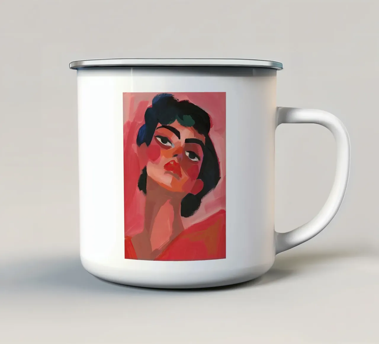 Bellezza astratta in rosso tazza in smalto da DaarbyN