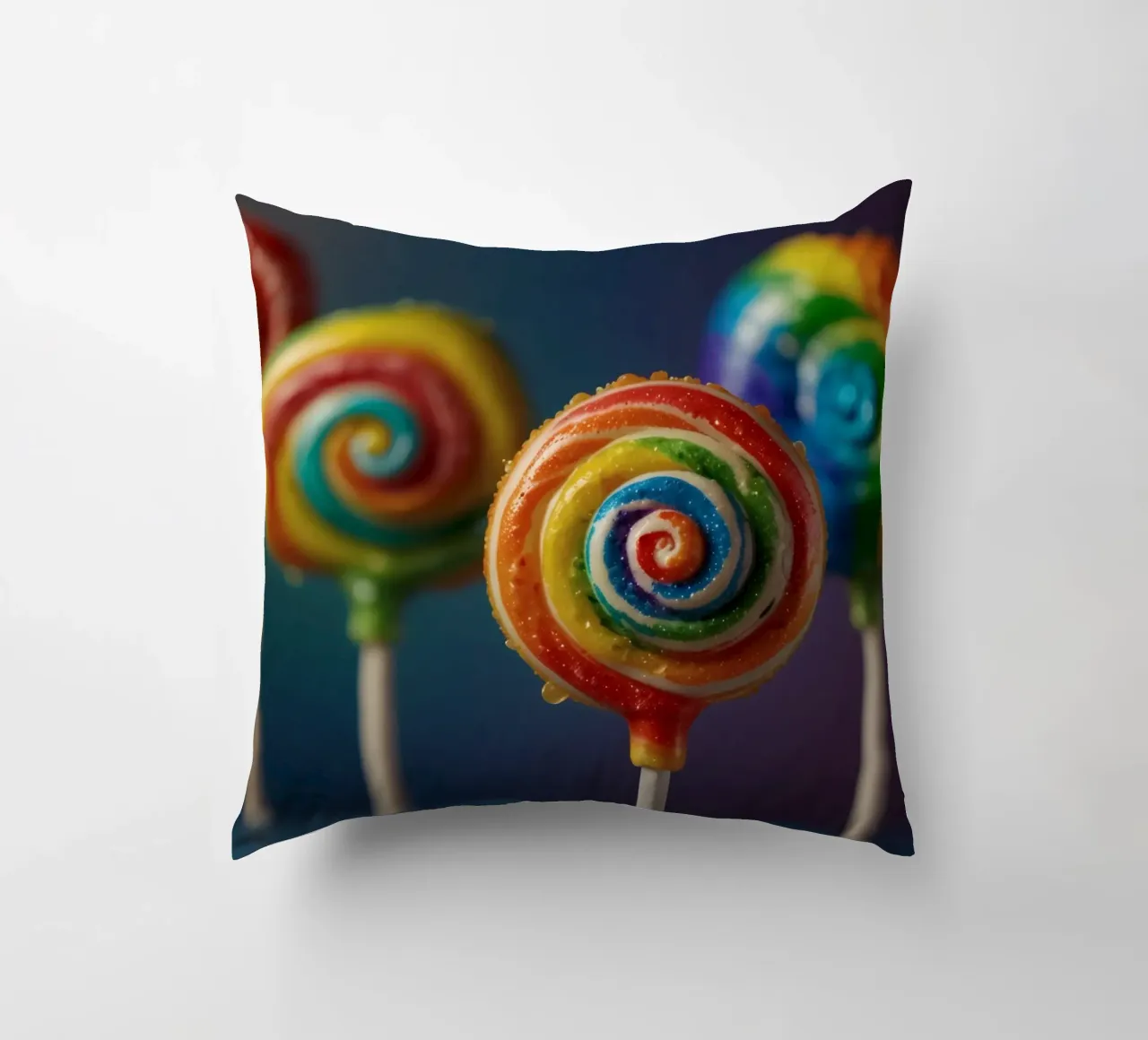 Lecca-lecca colorati in tonalità vivaci cuscino da DesignDoodle