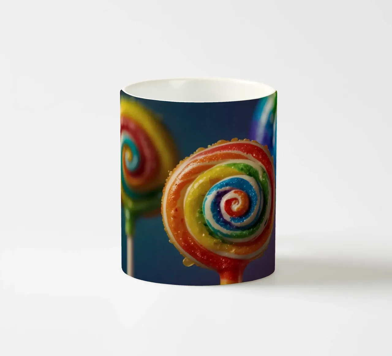 Lecca-lecca colorati in tonalità vivaci tazza in ceramica da DesignDoodle