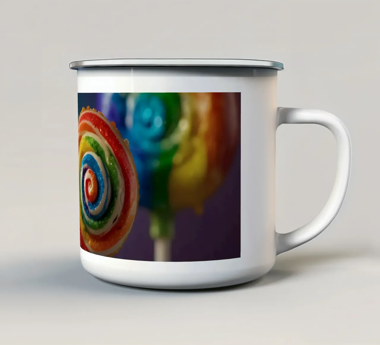 Lecca-lecca colorati in tonalità vivaci tazza in smalto da DesignDoodle