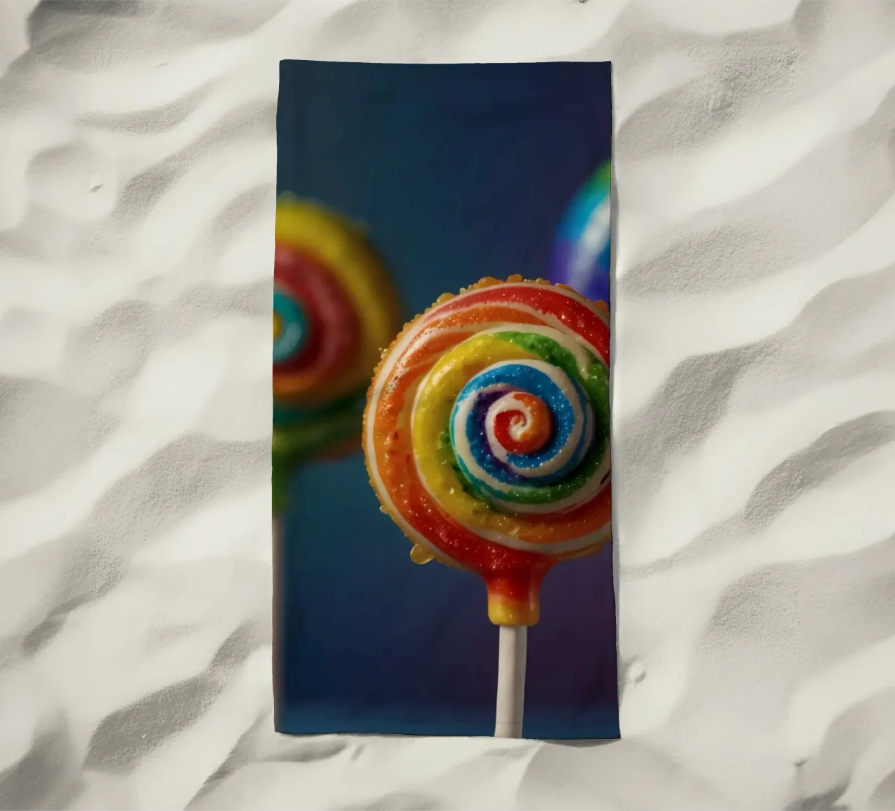Lecca-lecca colorati in tonalità vivaci telo mare da DesignDoodle