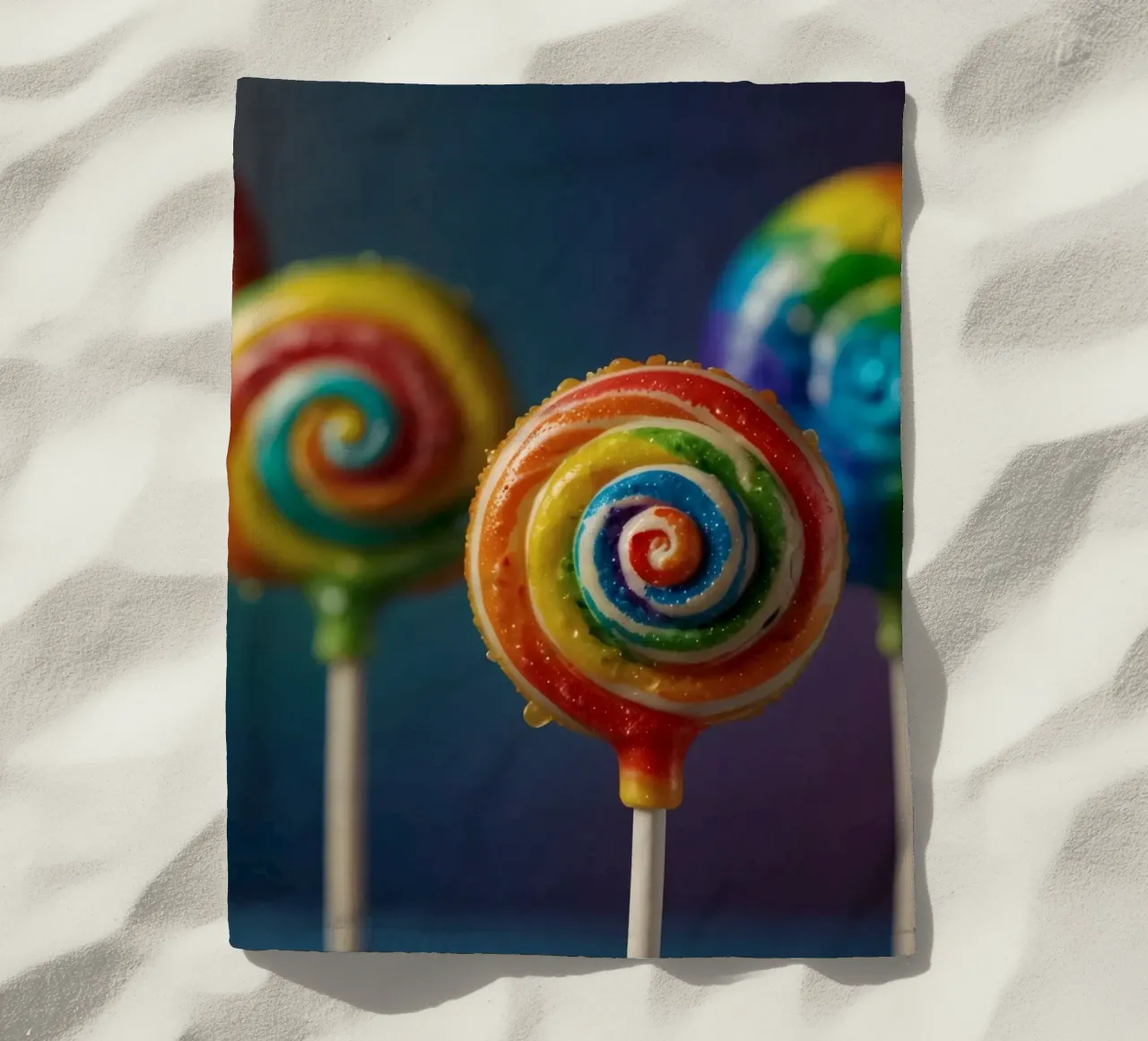 Lecca-lecca colorati in tonalità vivaci telo mare da DesignDoodle