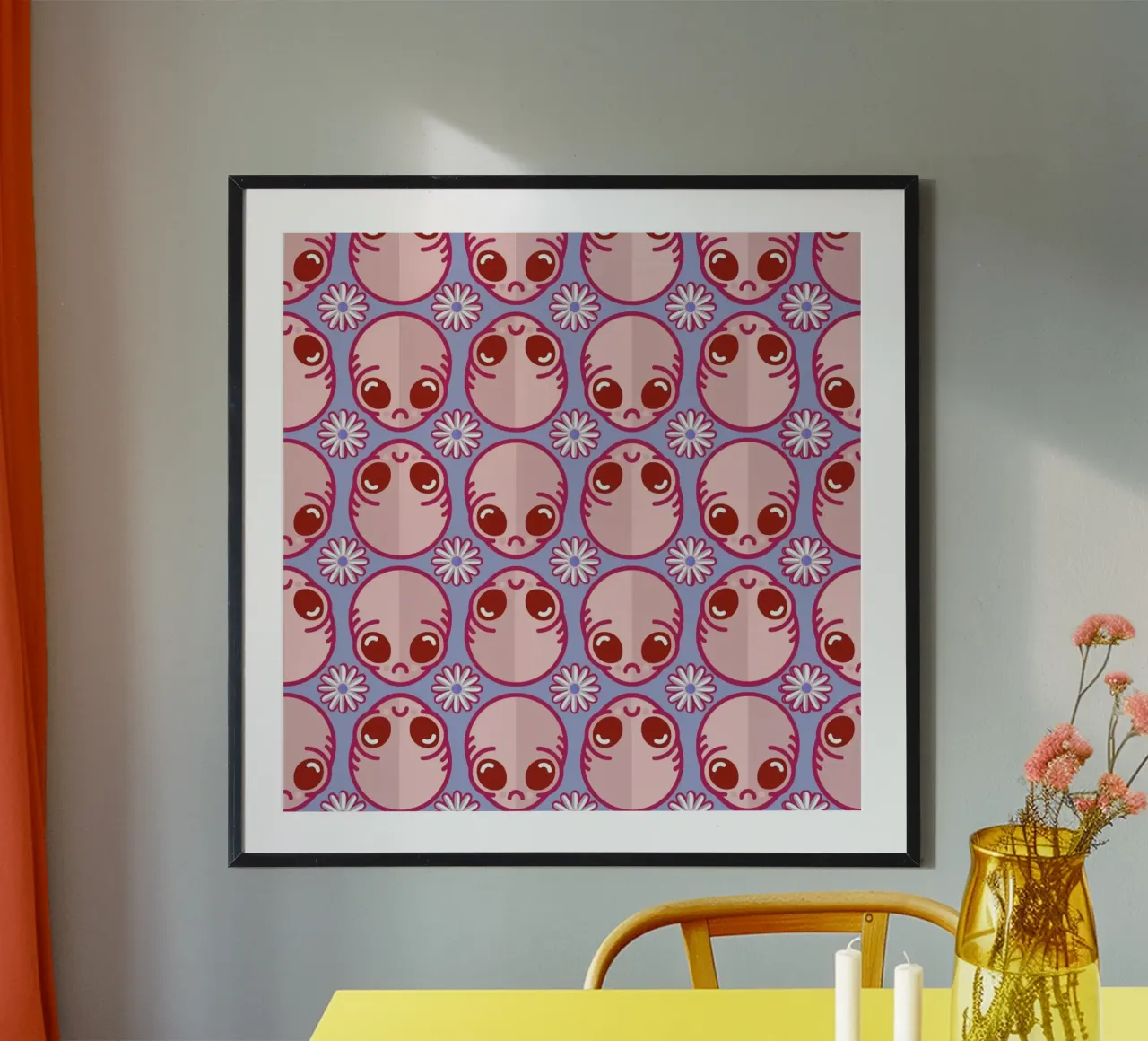 Sadalien Serenity Quartzrose poster con telaio in alluminio da Chobopop