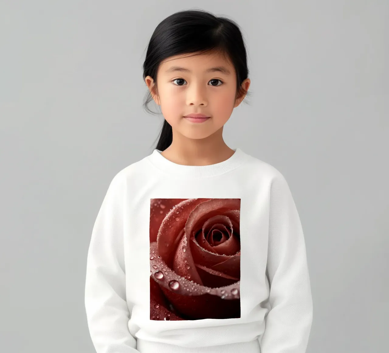 Vista ravvicinata di una rosa baciata dalla rugiada con petali vivaci felpa bambino da DesignDoodle