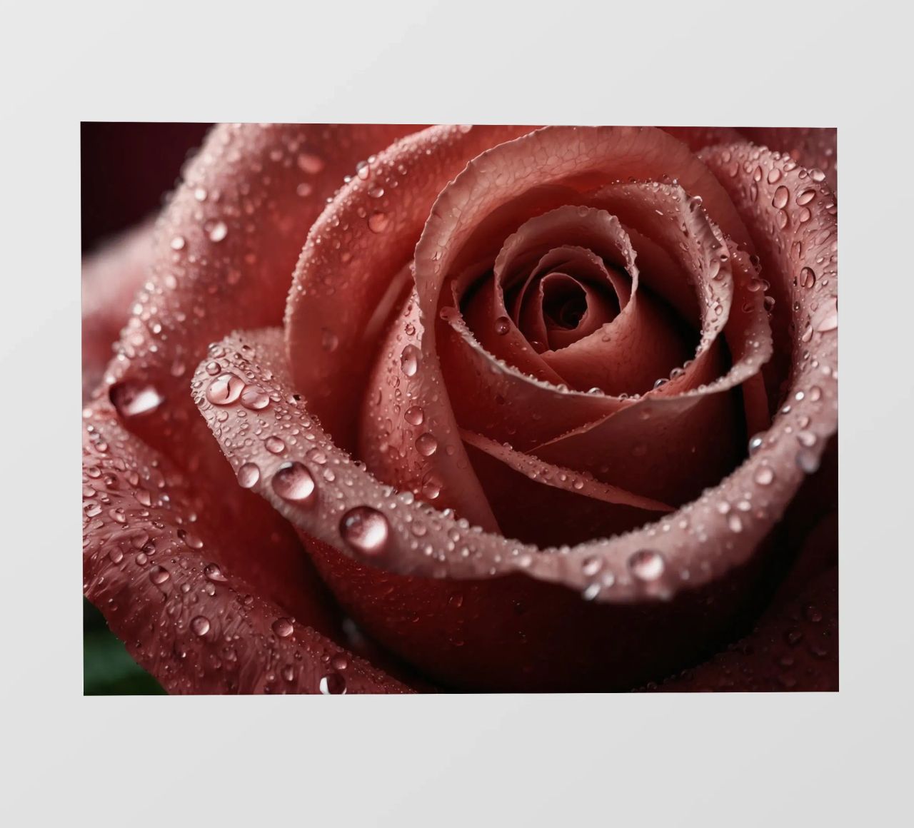 Vue rapprochée d'une rose baignée de rosée aux pétales éclatants. bâche pvc de DesignDoodle