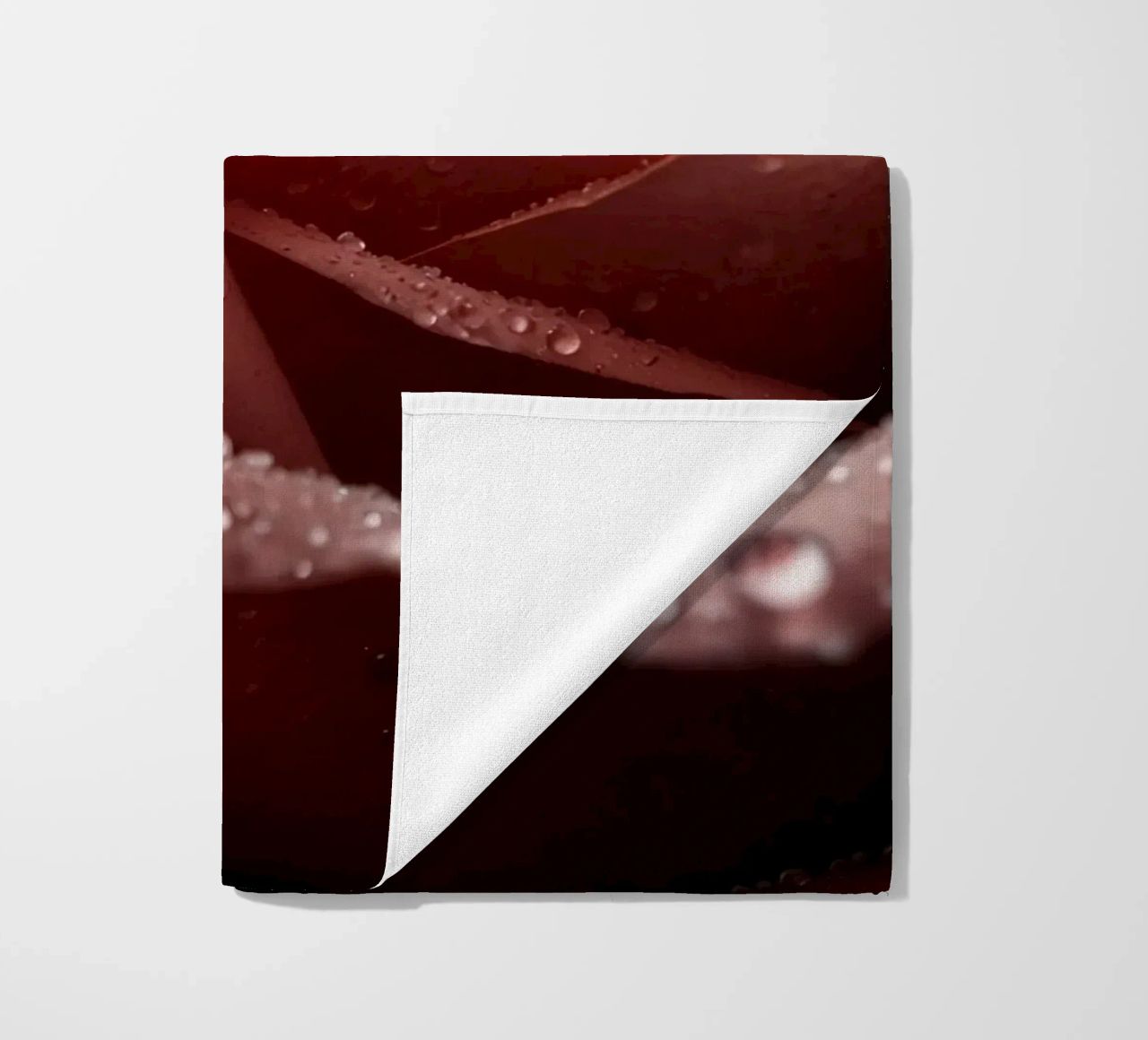 Vue rapprochée d'une rose baignée de rosée aux pétales éclatants. serviette de plage de DesignDoodle