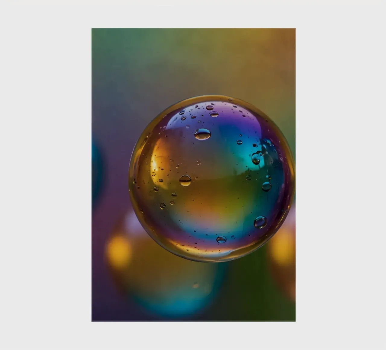 Colorful bubbles floating on a blurred vibrant background notebook by DesignDoodle