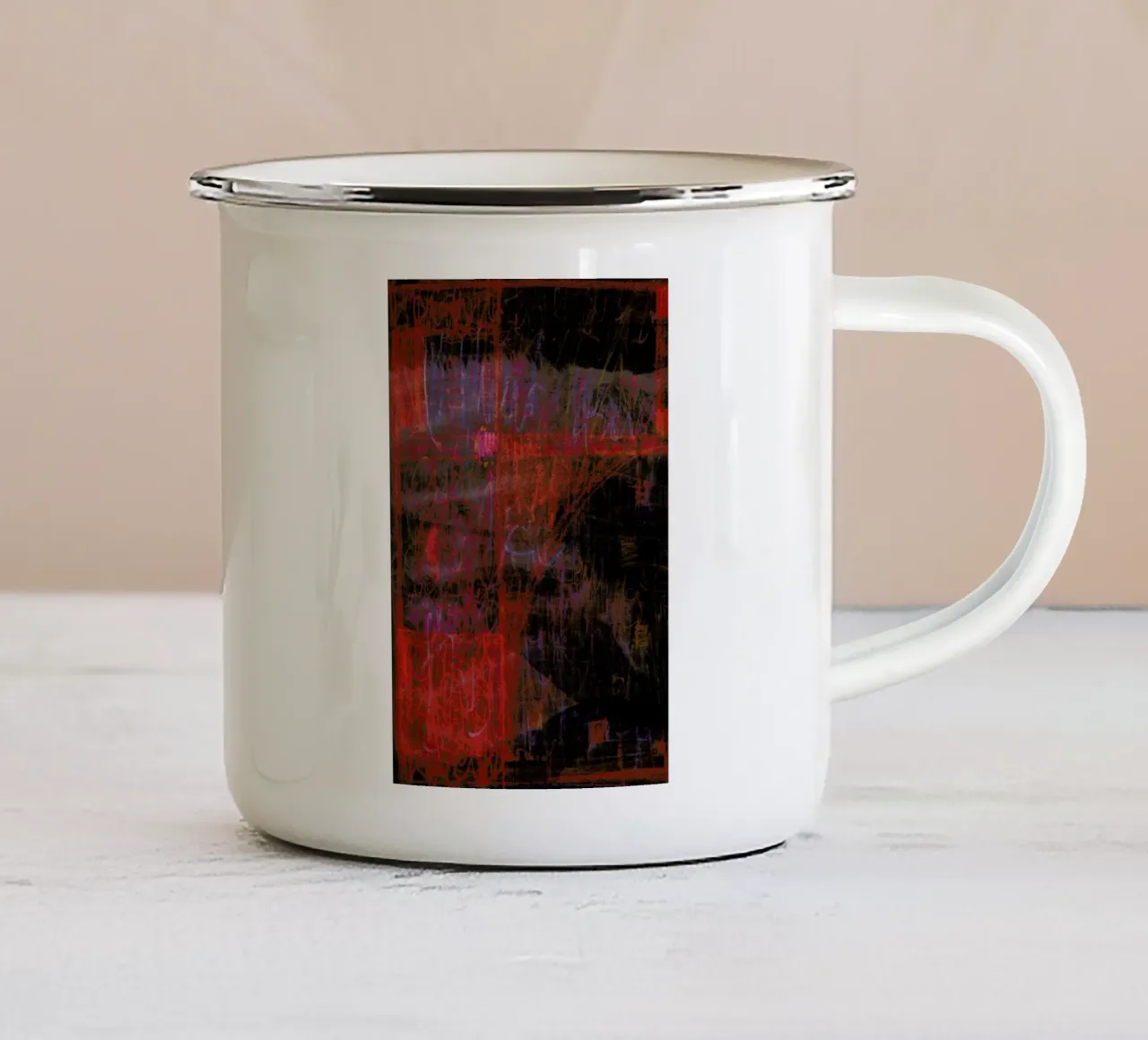 Imprint 02 mug en émail de József Gábos