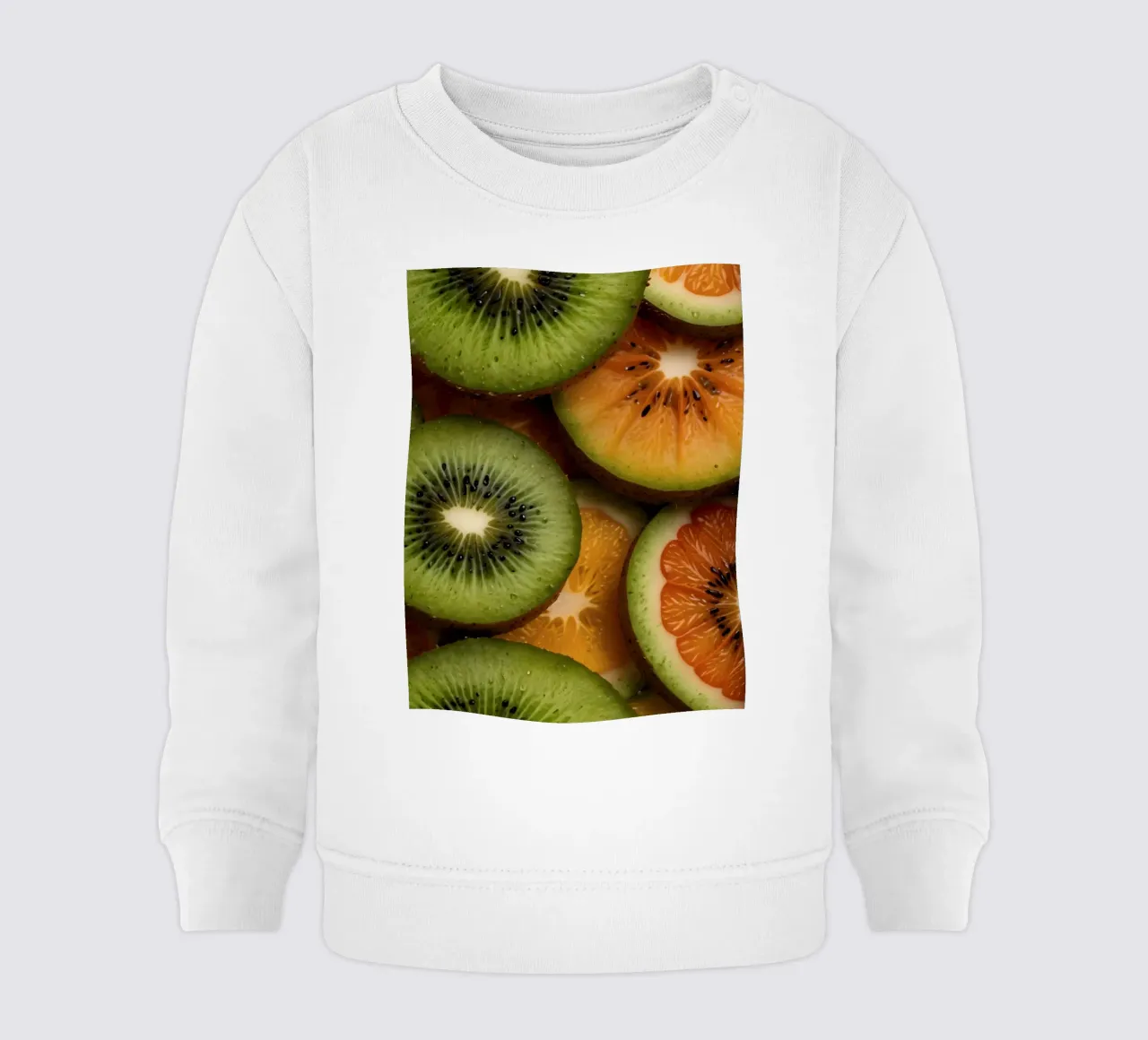 Assortimento variopinto di agrumi freschi e fette di kiwi disposte felpa neonato da DesignDoodle
