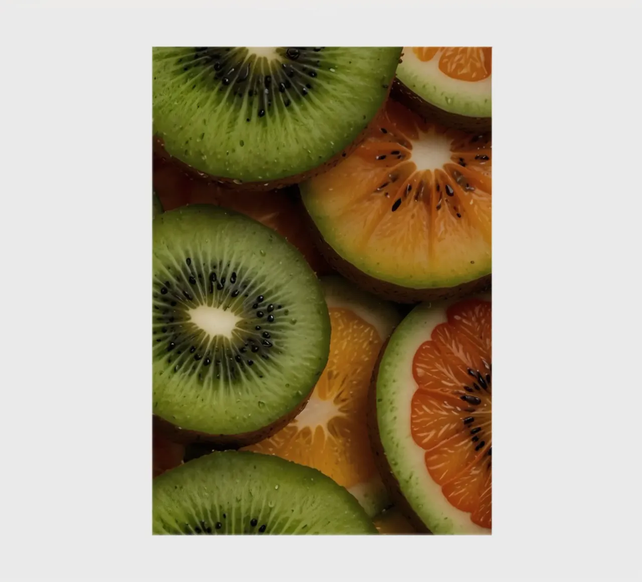 Assortimento variopinto di agrumi freschi e fette di kiwi disposte diario da DesignDoodle