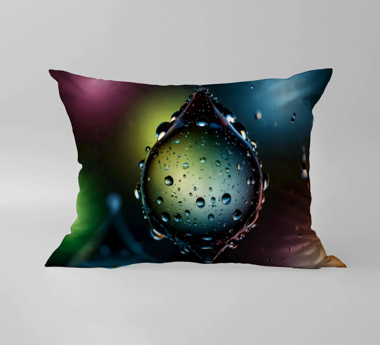 Gocce d'acqua colorate sospese nell'aria cuscino da DesignDoodle