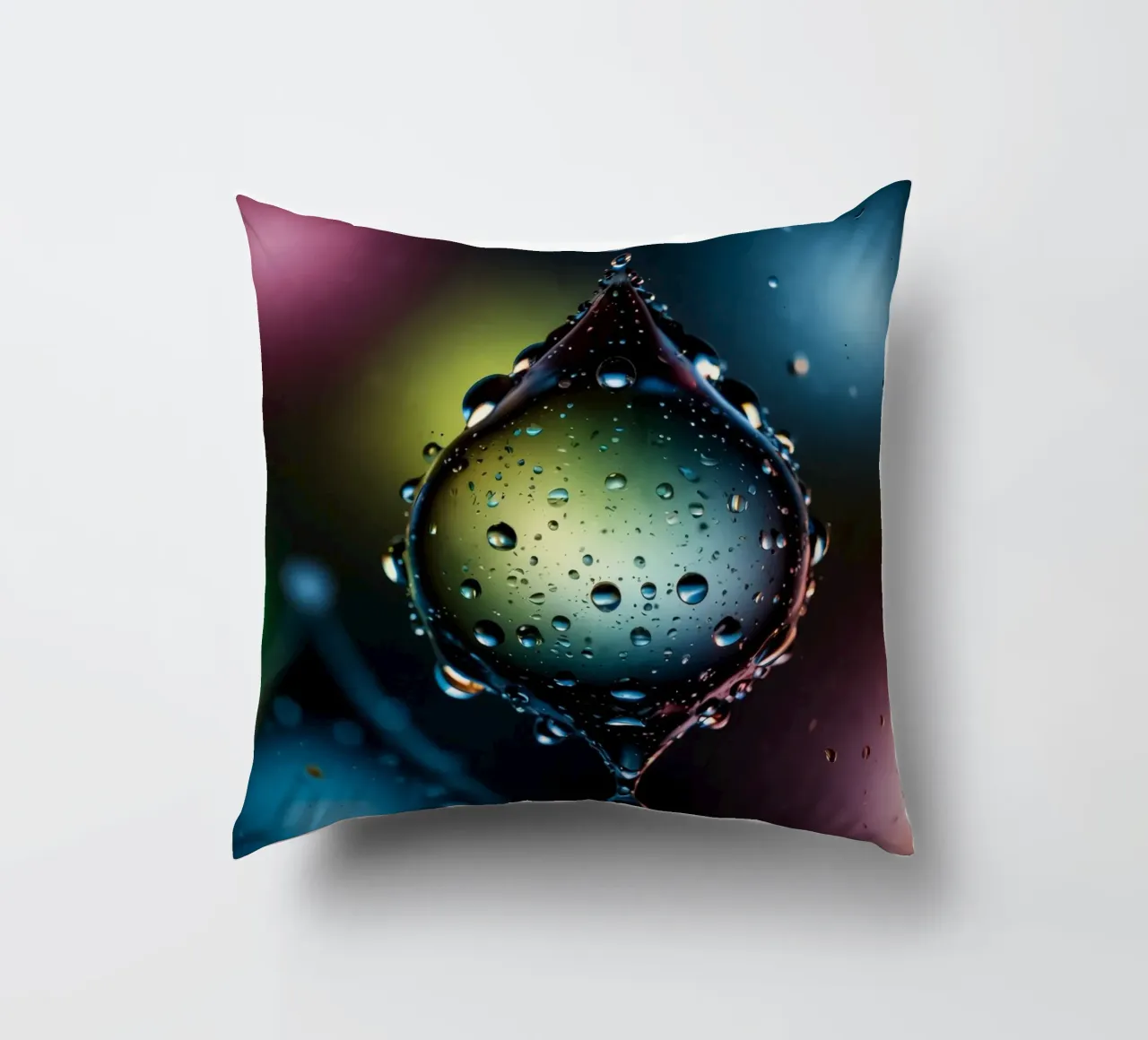 Gocce d'acqua colorate sospese nell'aria cuscino da DesignDoodle