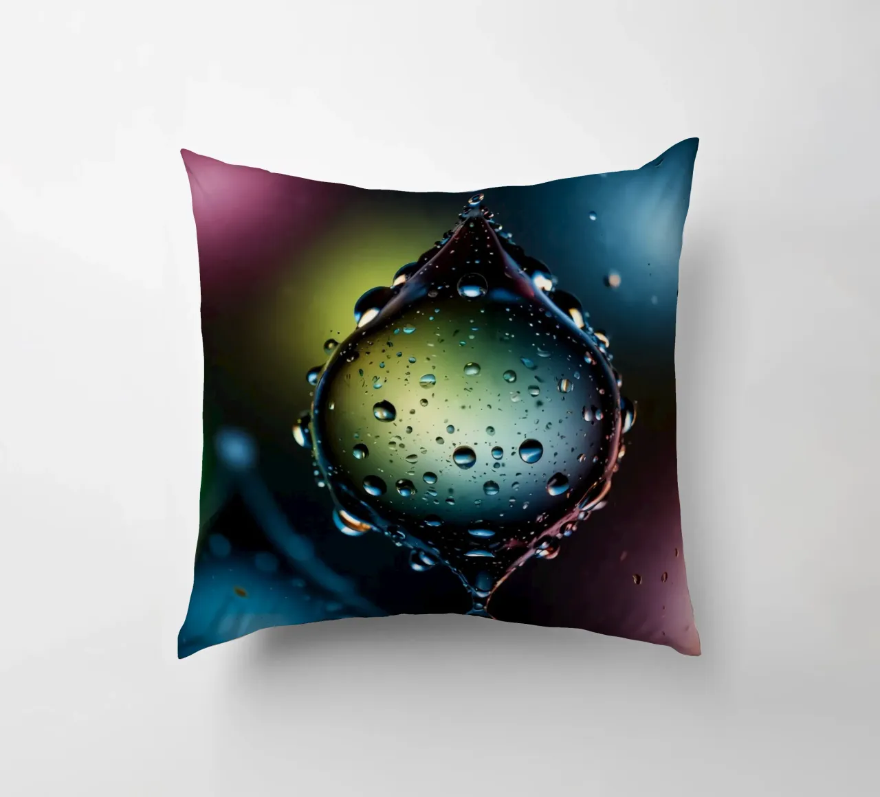 Gocce d'acqua colorate sospese nell'aria cuscino da DesignDoodle