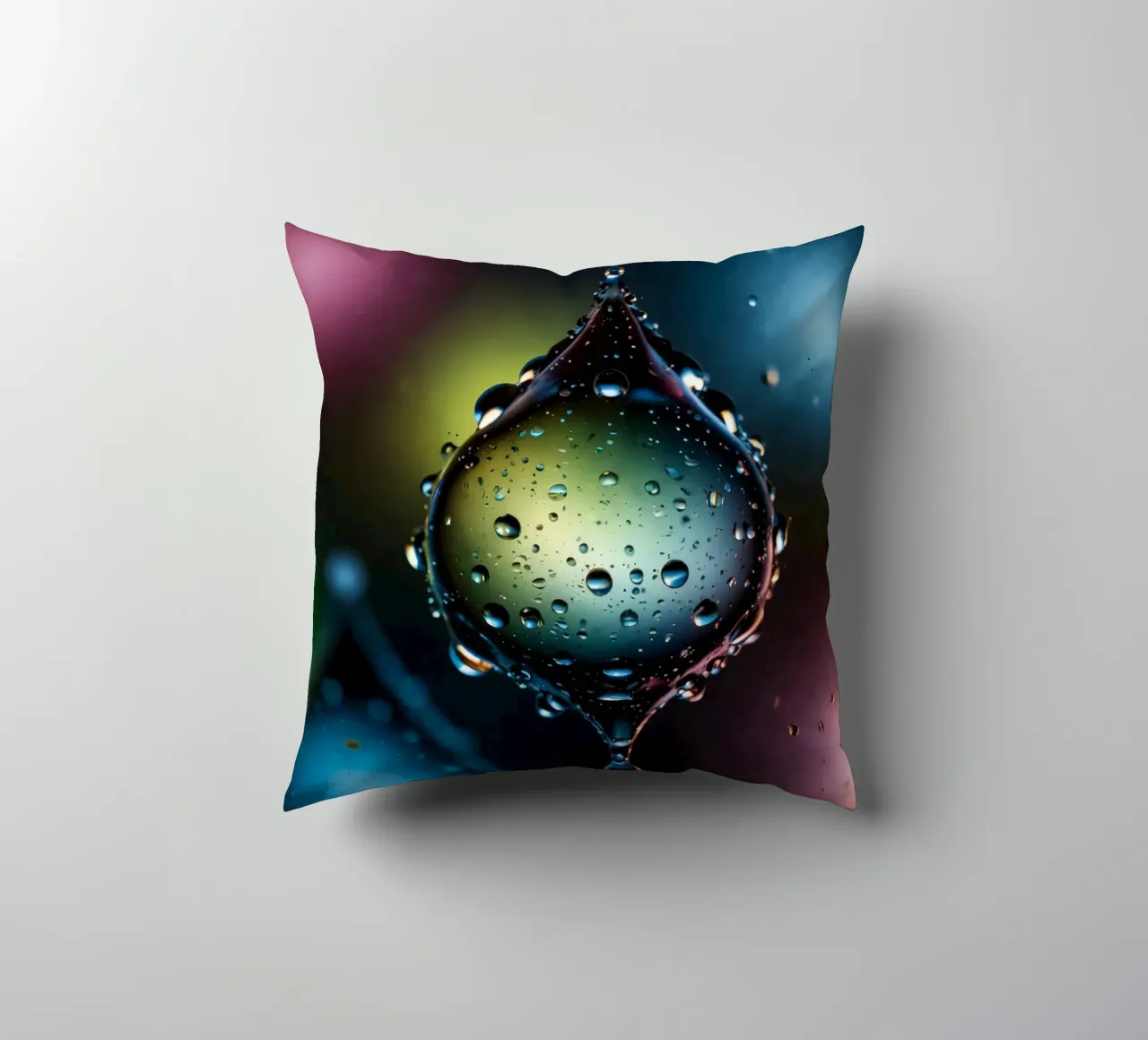 Gocce d'acqua colorate sospese nell'aria cuscino da DesignDoodle