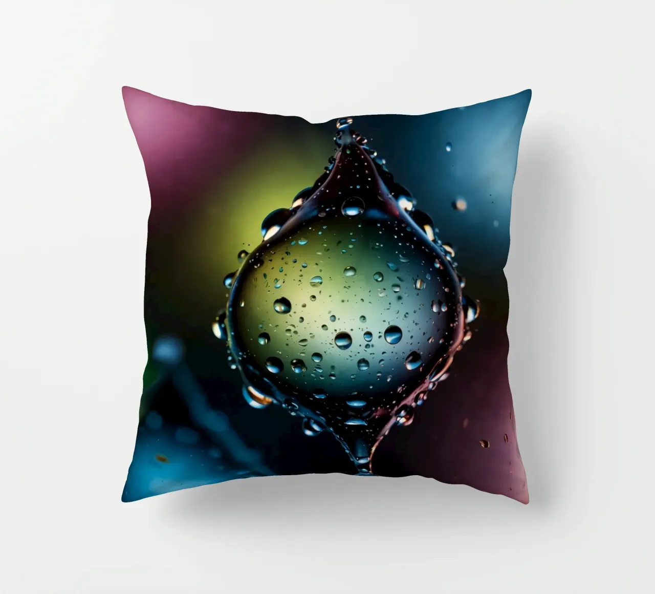 Gocce d'acqua colorate sospese nell'aria cuscino da DesignDoodle