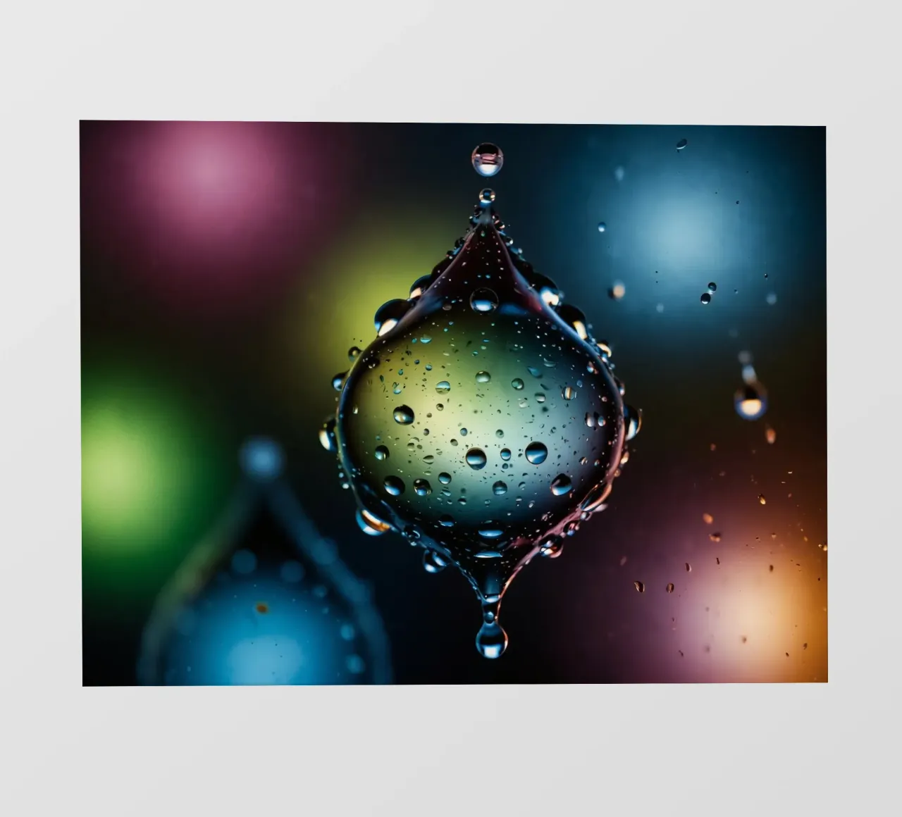 Gocce d'acqua colorate sospese nell'aria pellicola backlit da DesignDoodle