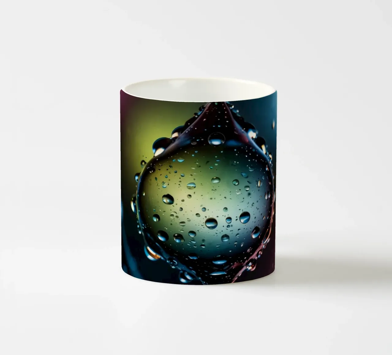 Gocce d'acqua colorate sospese nell'aria tazza in ceramica da DesignDoodle