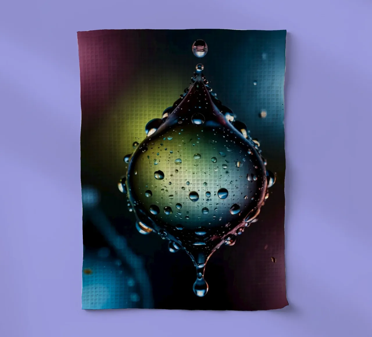 Gocce d'acqua colorate sospese nell'aria canovaccio da cucina da DesignDoodle