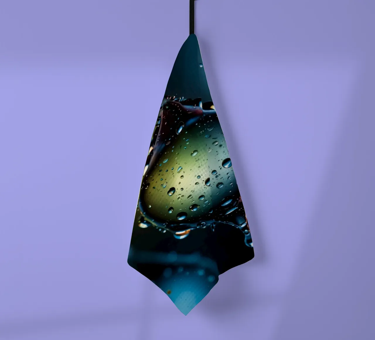 Gocce d'acqua colorate sospese nell'aria canovaccio da cucina da DesignDoodle