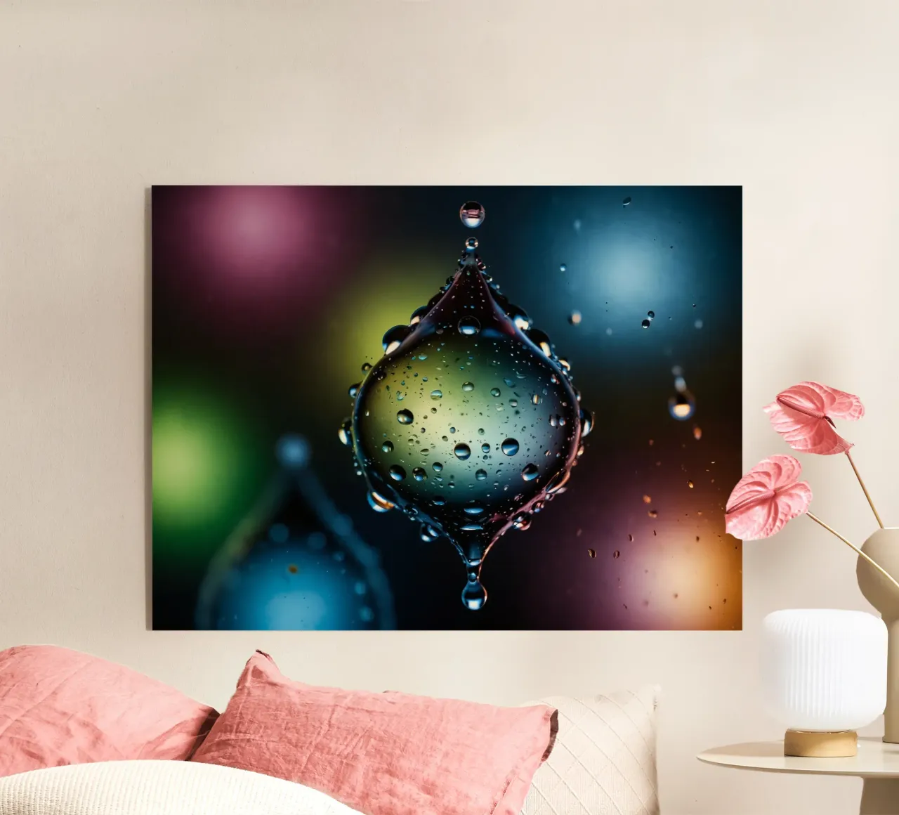 Gocce d'acqua colorate sospese nell'aria plexiglass da DesignDoodle
