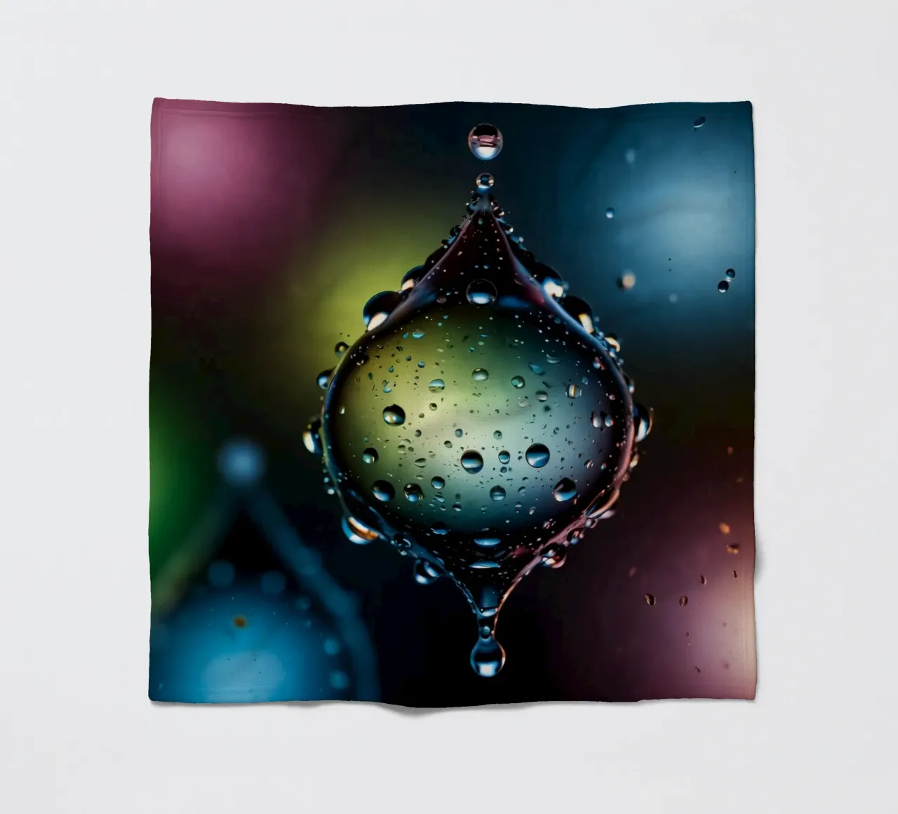 Gocce d'acqua colorate sospese nell'aria coperta in pile da DesignDoodle