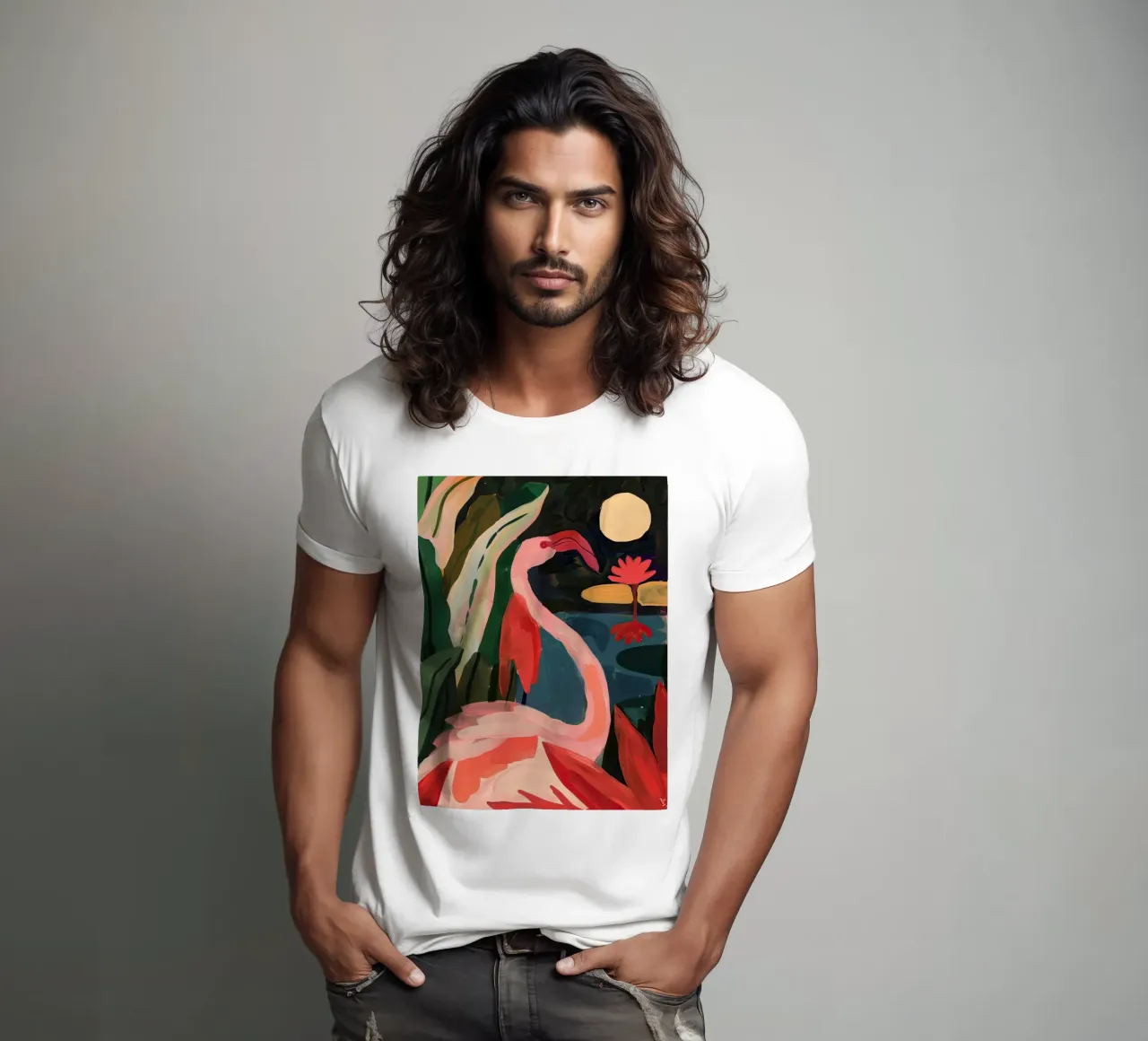 Fenicottero al chiaro di luna t-shirt da DaarbyN