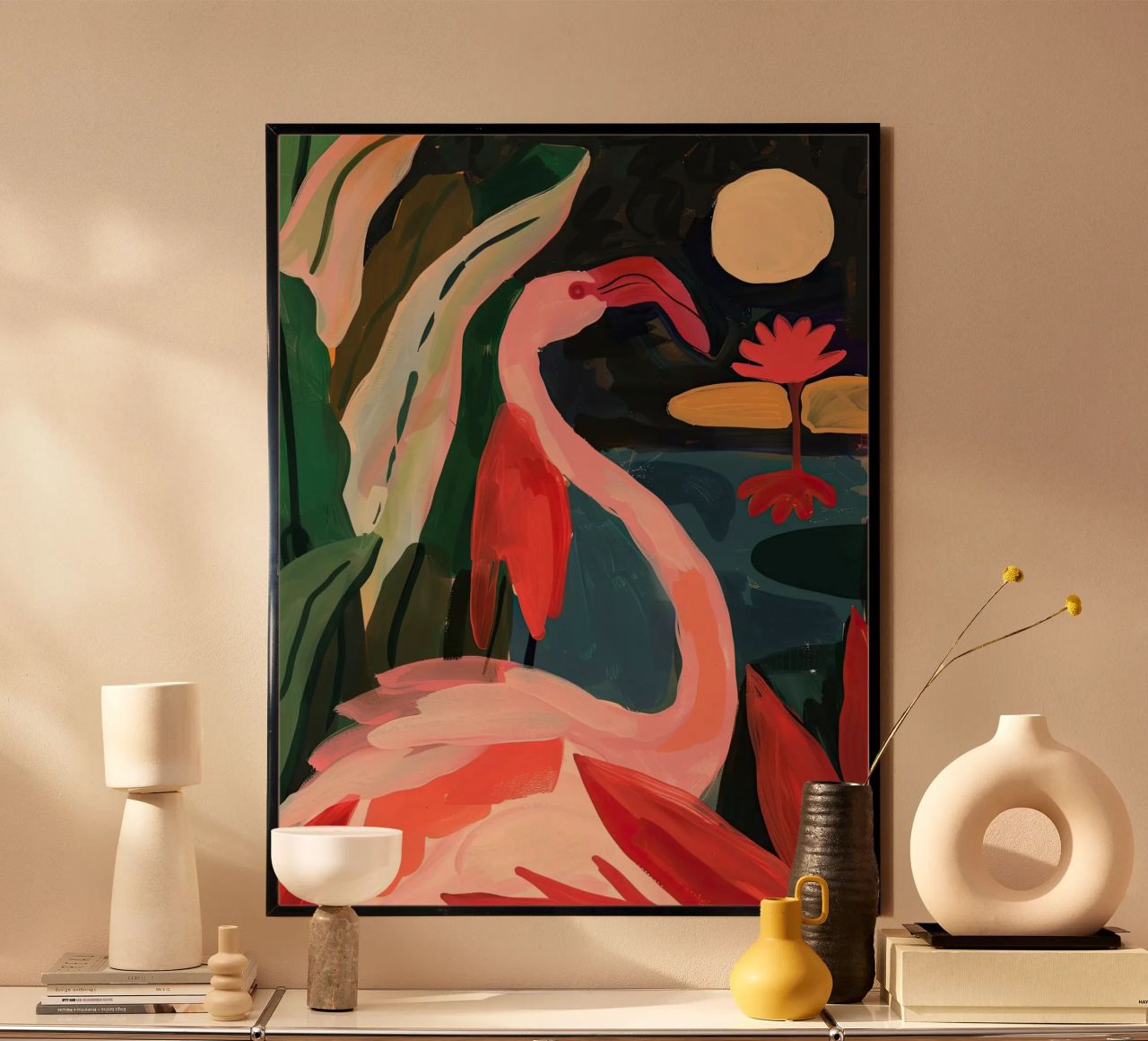 Flamingo im Mondschein Poster von DaarbyN