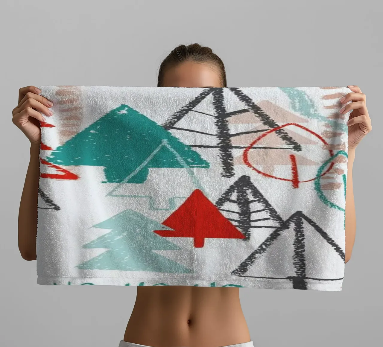 Happy Ho Ho Ho to You - Trees asciugamano da bagno da BlauMaschine
