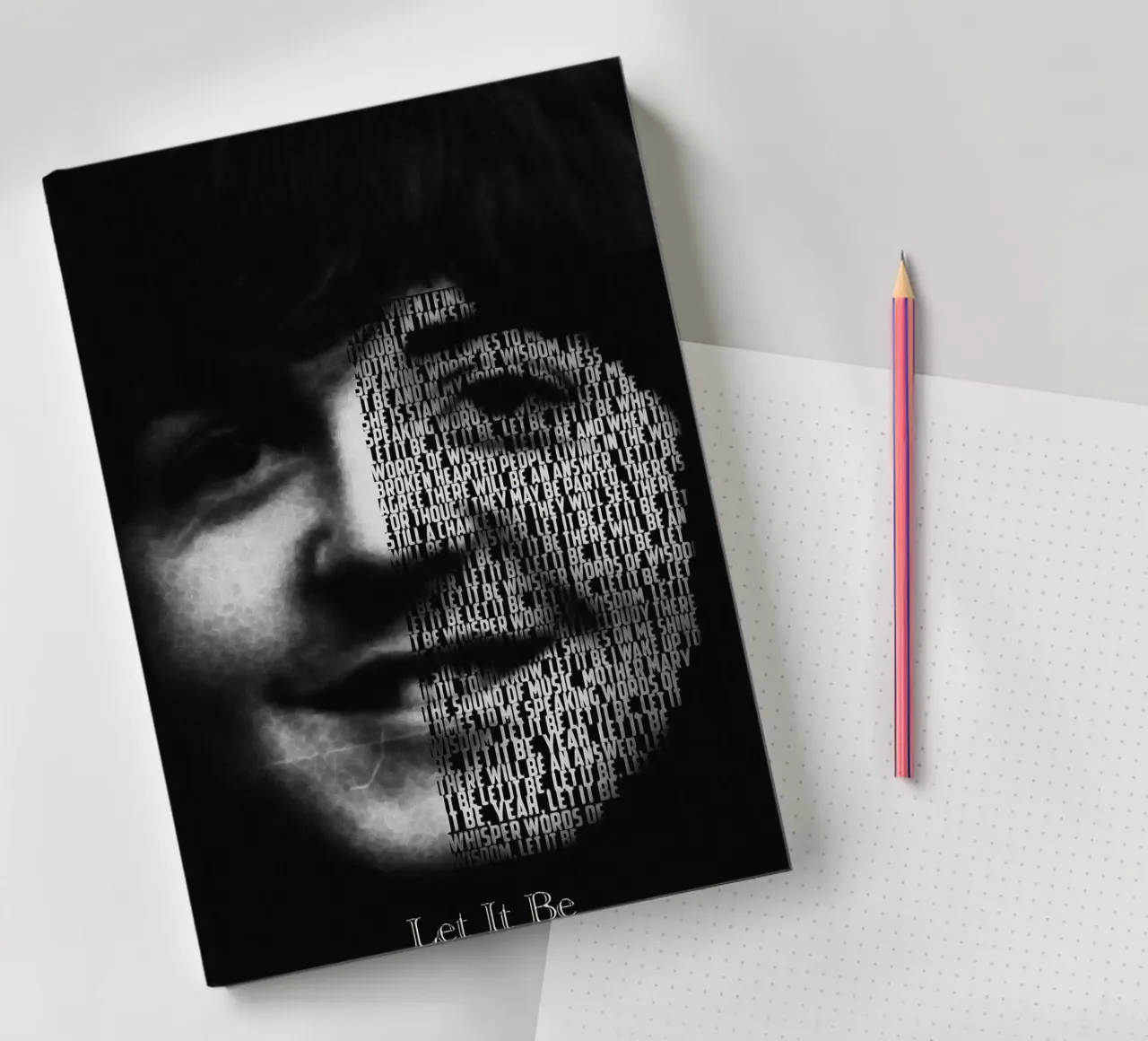Let It Be Text art notebook by Gunawan Rb