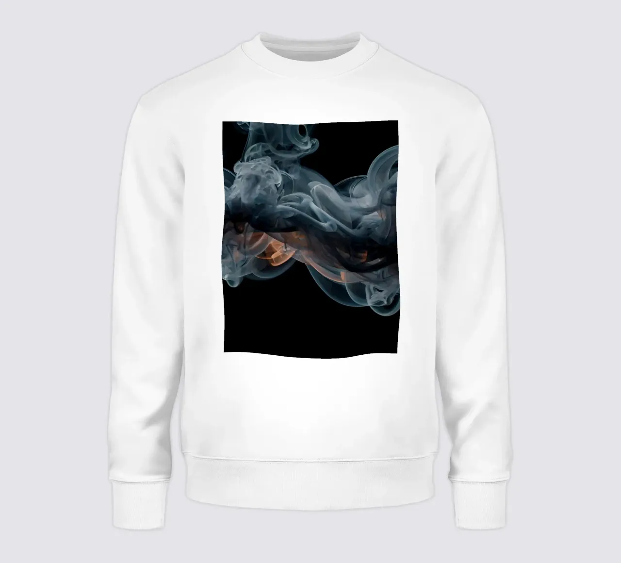Dynamic swirl of colorful smoke against a dark background sweatshirt by DesignDoodle
