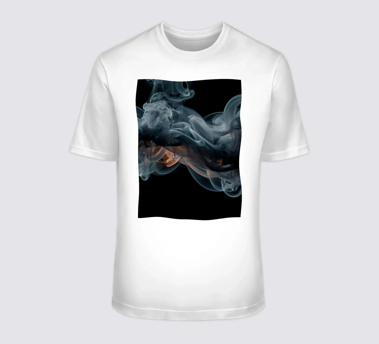 Dynamic swirl of colorful smoke against a dark background t-shirt by DesignDoodle