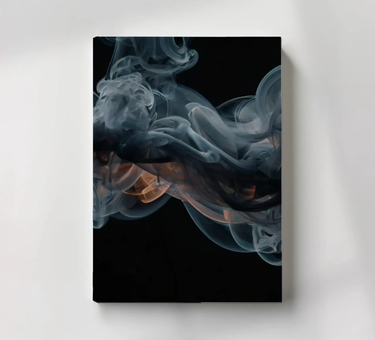Dynamic swirl of colorful smoke against a dark background notebook by DesignDoodle