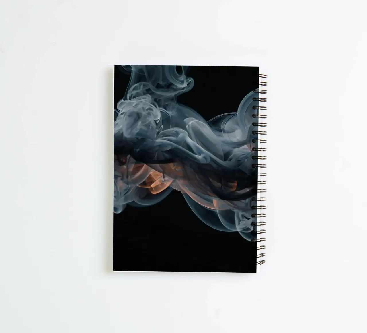 Dynamic swirl of colorful smoke against a dark background spiral notebook by DesignDoodle