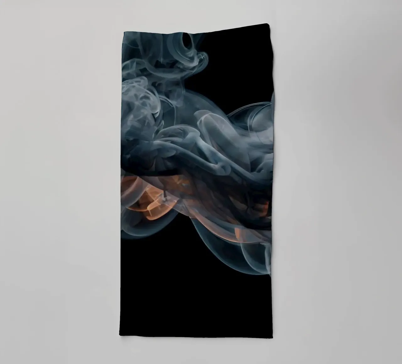 Dynamic swirl of colorful smoke against a dark background towel by DesignDoodle