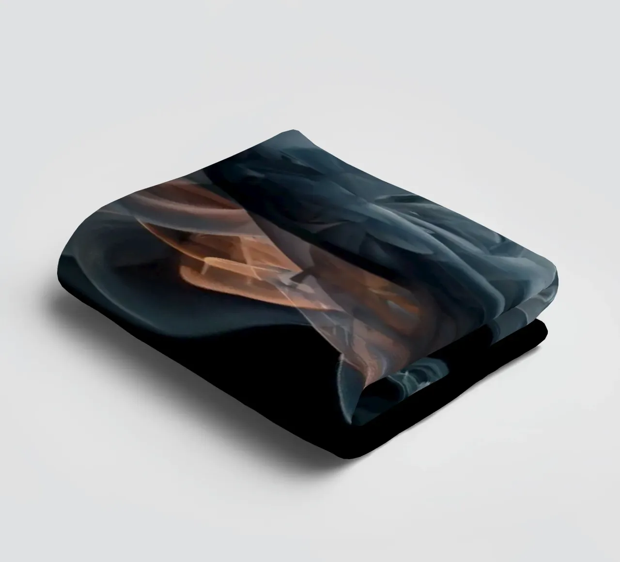 Dynamic swirl of colorful smoke against a dark background towel by DesignDoodle