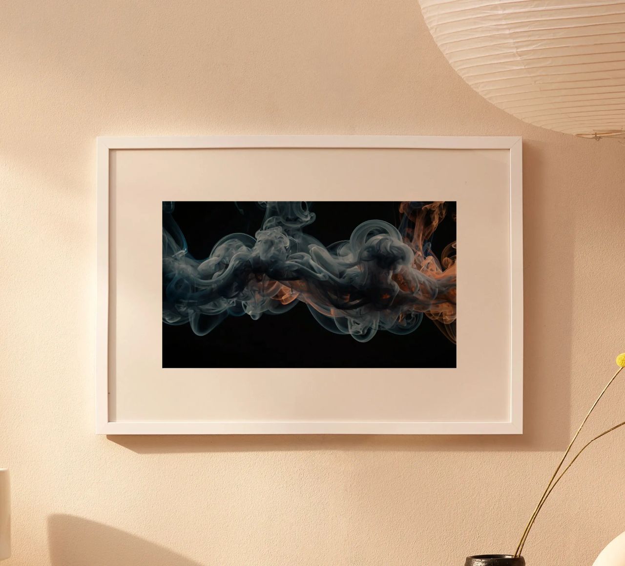 Vortice dinamico di fumo colorato su uno sfondo scuro poster da DesignDoodle