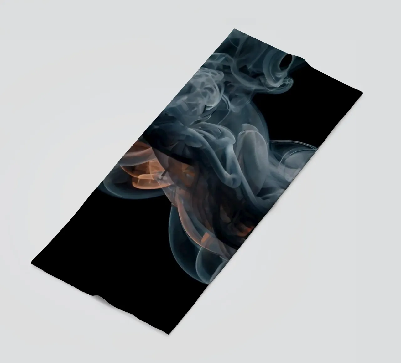 Dynamic swirl of colorful smoke against a dark background beach towel by DesignDoodle