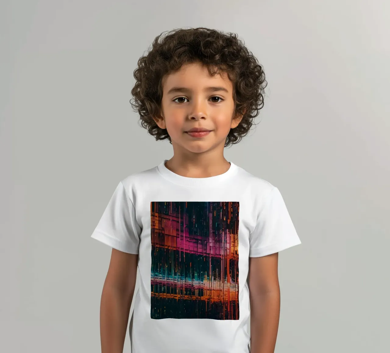 Bunte moderne abstrakte digitale Kunst Linien Muster Kinder T-Shirt von DesignDoodle