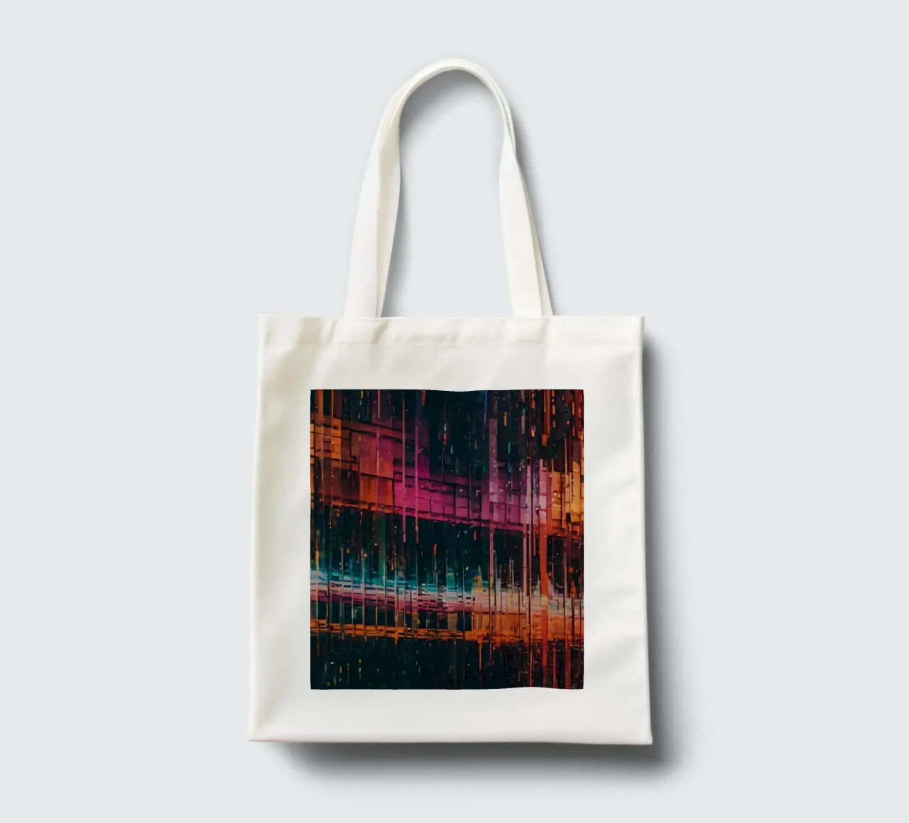 Linee astratte moderne e colorate di arte digitale borsa in juta da DesignDoodle