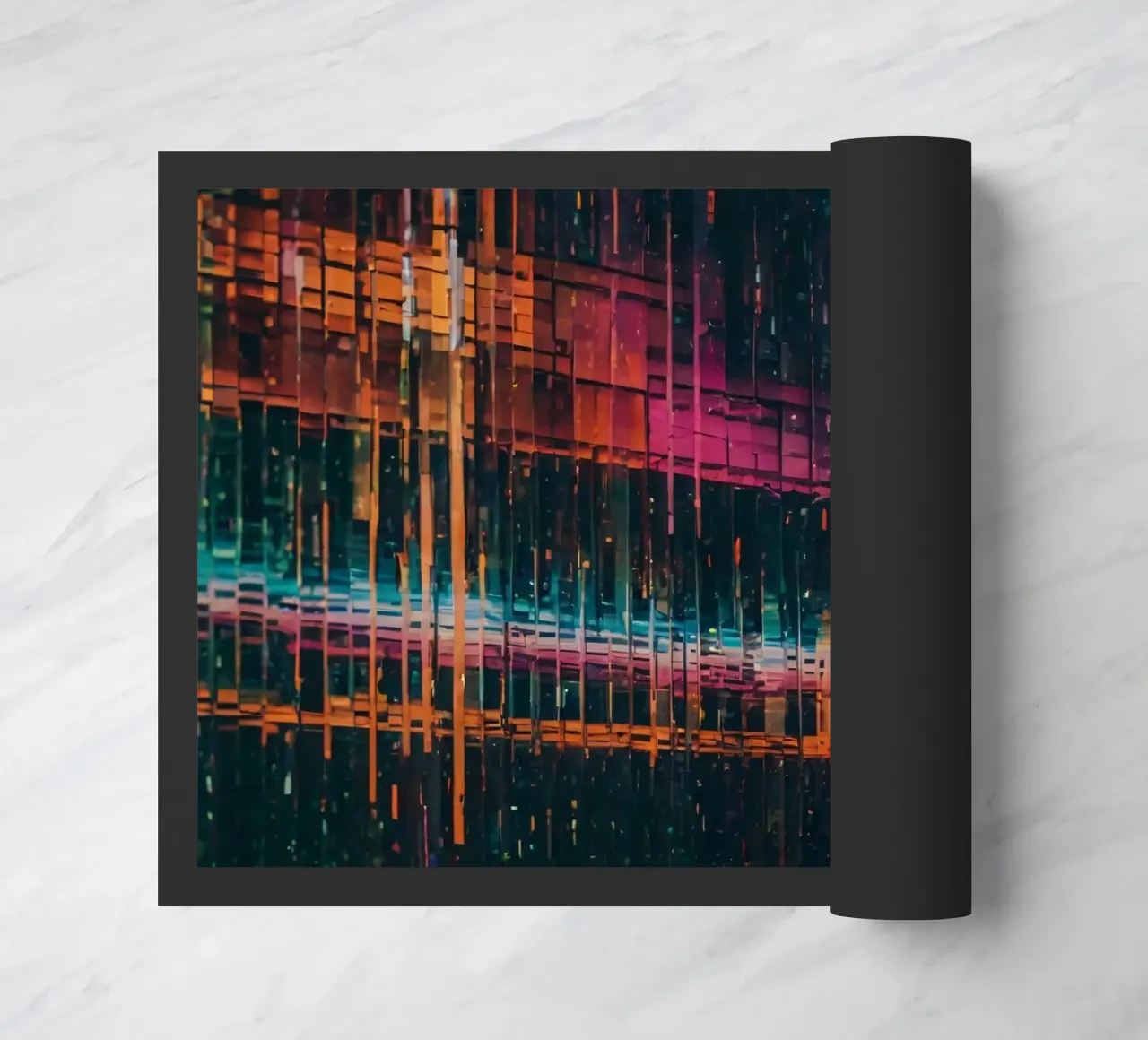 Linee astratte moderne e colorate di arte digitale zerbino da DesignDoodle