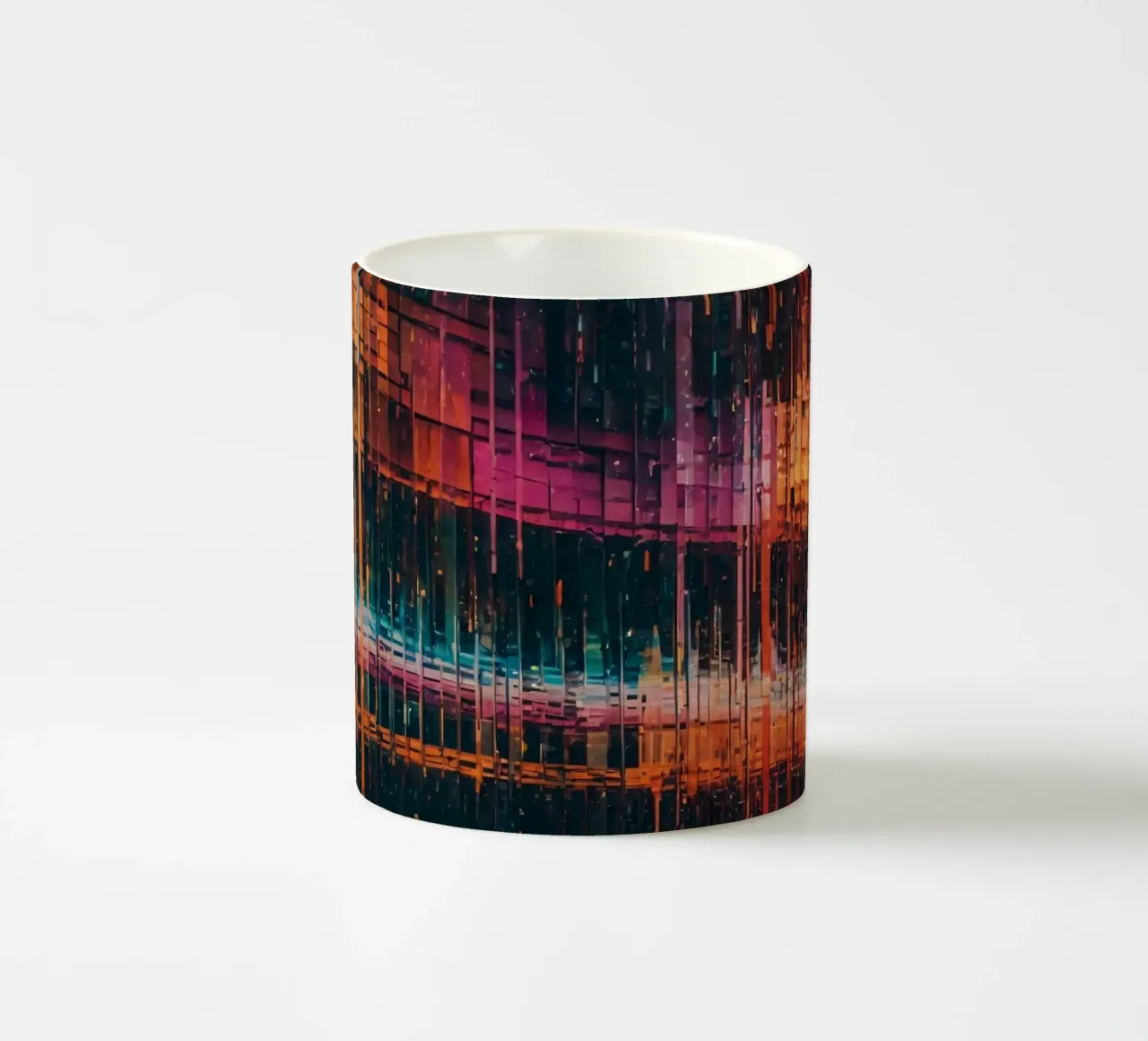 Linee astratte moderne e colorate di arte digitale tazza in ceramica da DesignDoodle