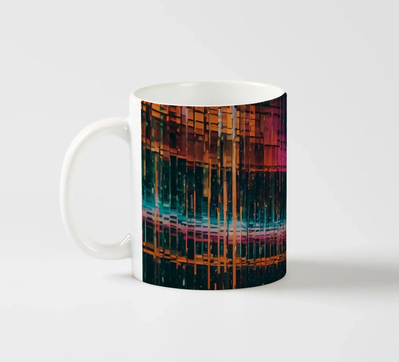 Linee astratte moderne e colorate di arte digitale tazza in ceramica da DesignDoodle