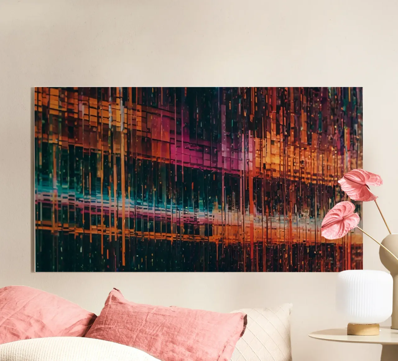 Linee astratte moderne e colorate di arte digitale plexiglass da DesignDoodle