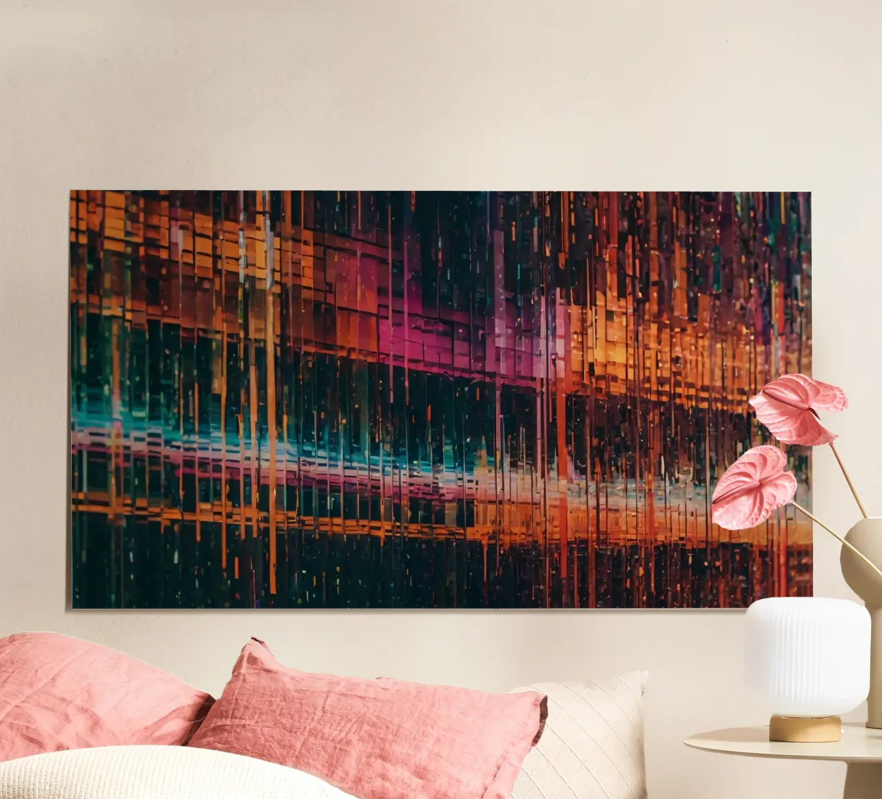 Colorful modern abstract digital art lines patterns hahnemühle by DesignDoodle