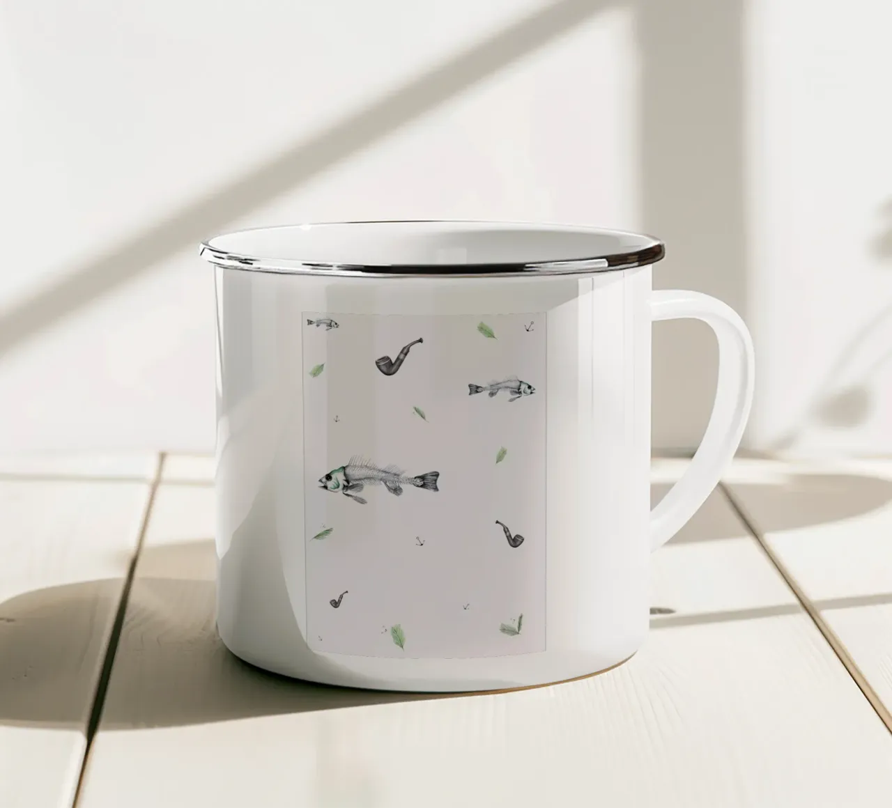 Mexican Tabacco Pattern tazza in smalto da Sandra De Leon