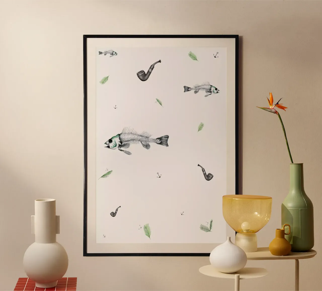 Mexican Tabacco Pattern poster con telaio in plastica da Sandra De Leon