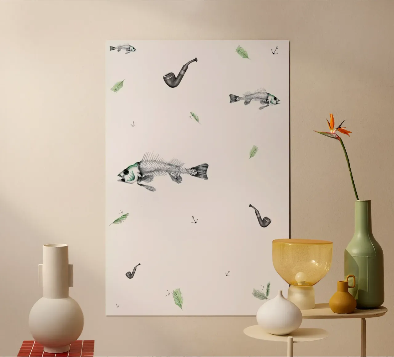 Mexican Tabacco Pattern poster con telaio in plastica da Sandra De Leon