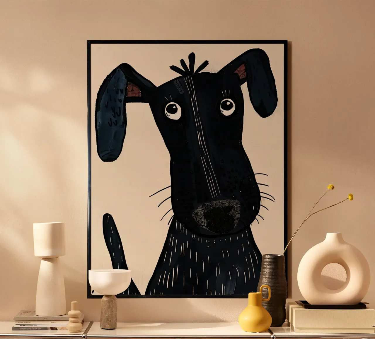 Cucciolo carino poster con telaio in legno da DaarbyN